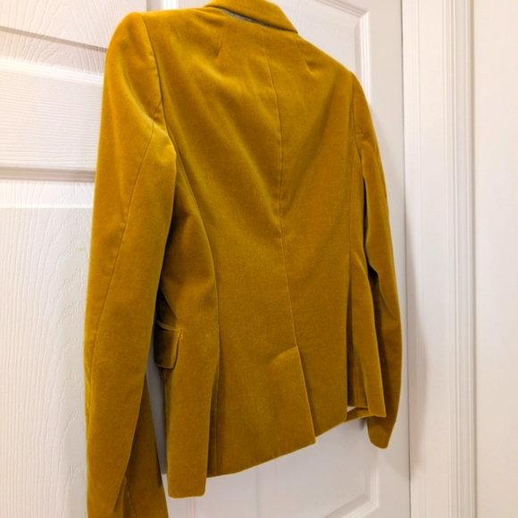 J. Crew Yellow Blazer Velvet Tailored - Picture 6 of 8